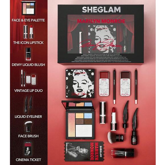 Marilyn Monroe X Sheglam Full Makeup Collection Set 10 Pieces NEW - Picture 7 of 13
